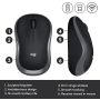 Logitech M185 Wireless Mouse, 2.4GHz with USB Mini Receiver, 12-Month Battery Life