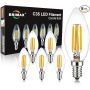 BRIMAX C35 LED Bulbs, 6W Candelabra Led Bulbs Dimmable, E12 Base, 2700K Warm Whit Glow